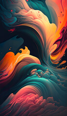Abstract, colorful sea background, Generative AI