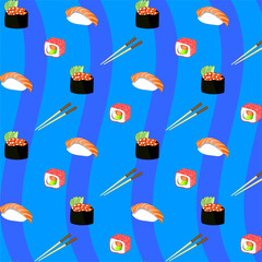 seamless pattern with sushi