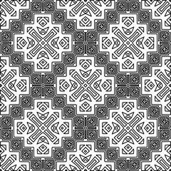 
 Monochrome ornamental texture with smooth linear shapes, zigzag lines, lace pattern.Abstract geometric black and white pattern for web page, textures, card, poster, fabric, textile.