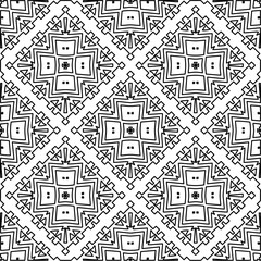 
 Monochrome ornamental texture with smooth linear shapes, zigzag lines, lace pattern.Abstract geometric black and white pattern for web page, textures, card, poster, fabric, textile.