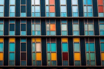 Multi-colored facades with black window frames