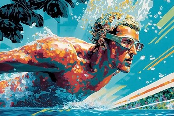 An athlete professional swimmer image