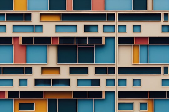 Multi-colored Facades With Black Window Frames