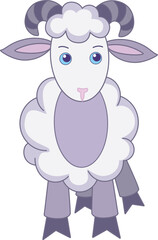 Sheep, cute farm animal - vector full color picture. Lamb baby picture. Sheep in soft pastel colors
