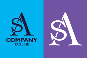 AS or SA logo design 
