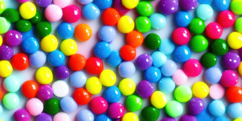 Obraz premium Colorful candies, sweets seamless background texture (created with Generative AI)