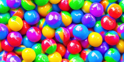 Fototapeta premium Colorful candies, sweets seamless background texture (created with Generative AI)
