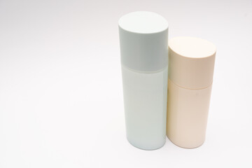 cosmetic products on a white background. Cosmetic package collection for cream, soups, foams, shampoo. skincare healthcare concept on white background.