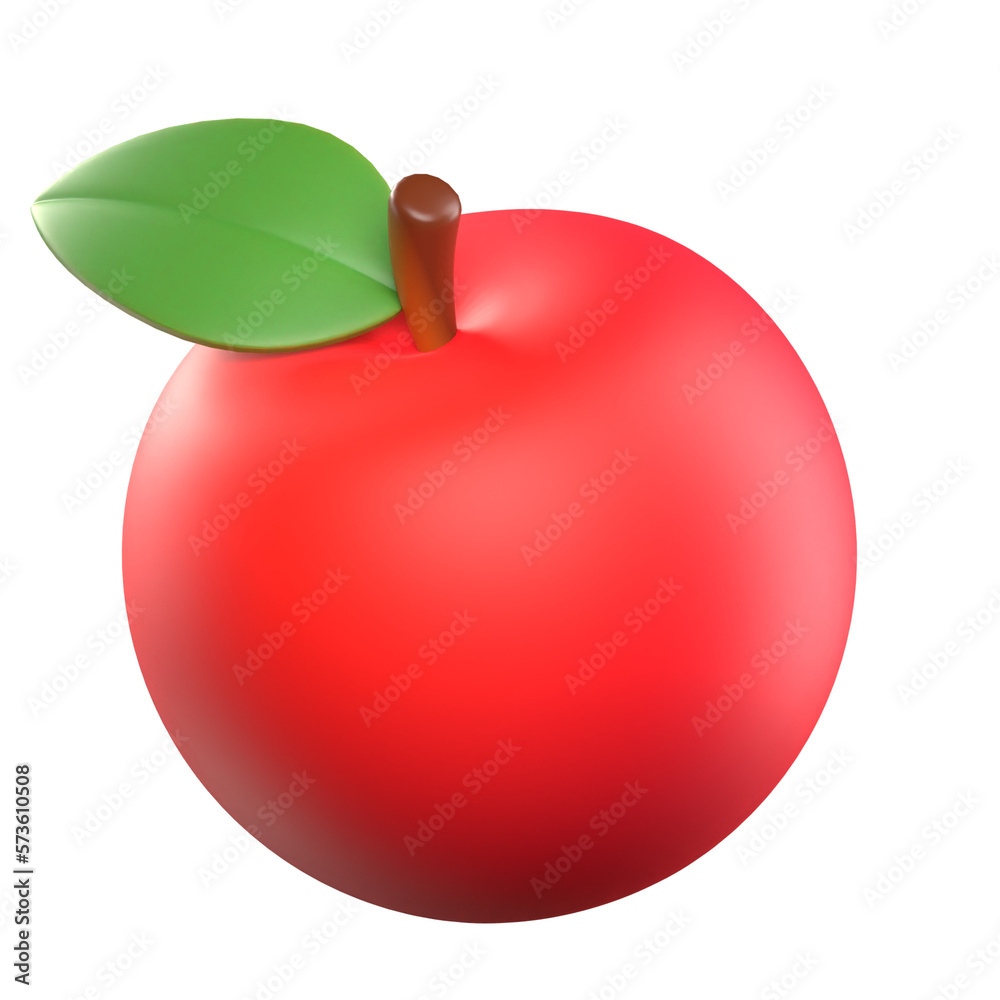 Wall mural red apple fruit 3d render