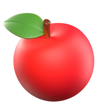 red apple fruit 3d render