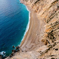 Beach surrounded by cliffs