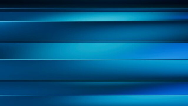 Blue colored corporate style abstract video background, seamless loop smooth horizontal lines