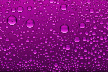 Velvet violet colored rain drops background, water droplet texture. AI generated. Background with selective focus