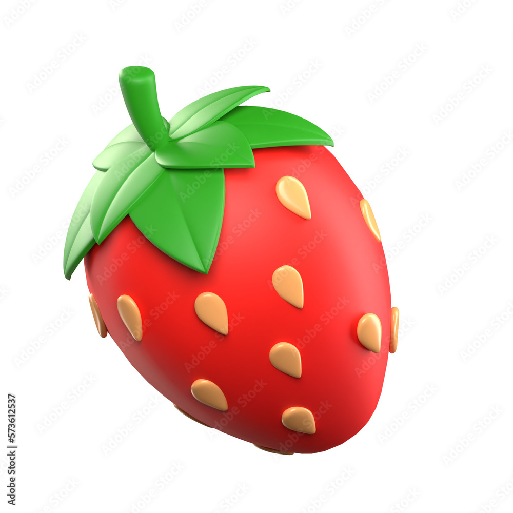 Wall mural strawberry fruit 3d render