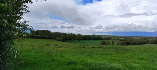 Paysage de bocage Normand dans la manche