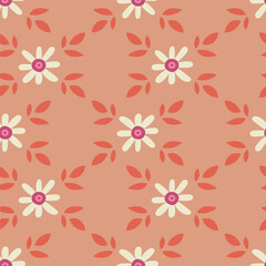A vibrant vector floral pattern in bright and cheerful colors