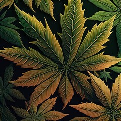 Leaf marijuana pattern