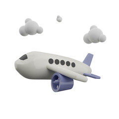 3d render of airplane icon isolated on white background.