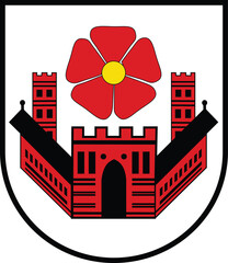 Official coat of arms vector illustration of the German town of LIPPSTADT, GERMANY
