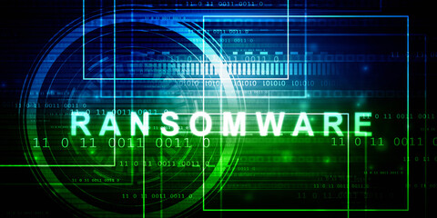 2d illustration ransomware computer virus