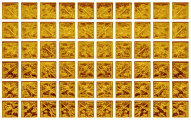 Mur de briques de verre dor&eacute;es 