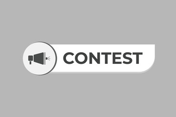 Contest Button. Speech Bubble, Banner Label Contest