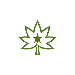 Obraz premium cannabis star logo, marijuana logo