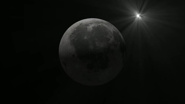  Space with solar system Spinning planet , moon planet rotavating . 3d spinning Eris planet .  
