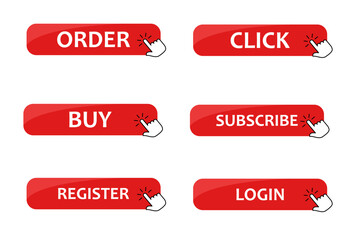 Vector design of finger cursor on red button