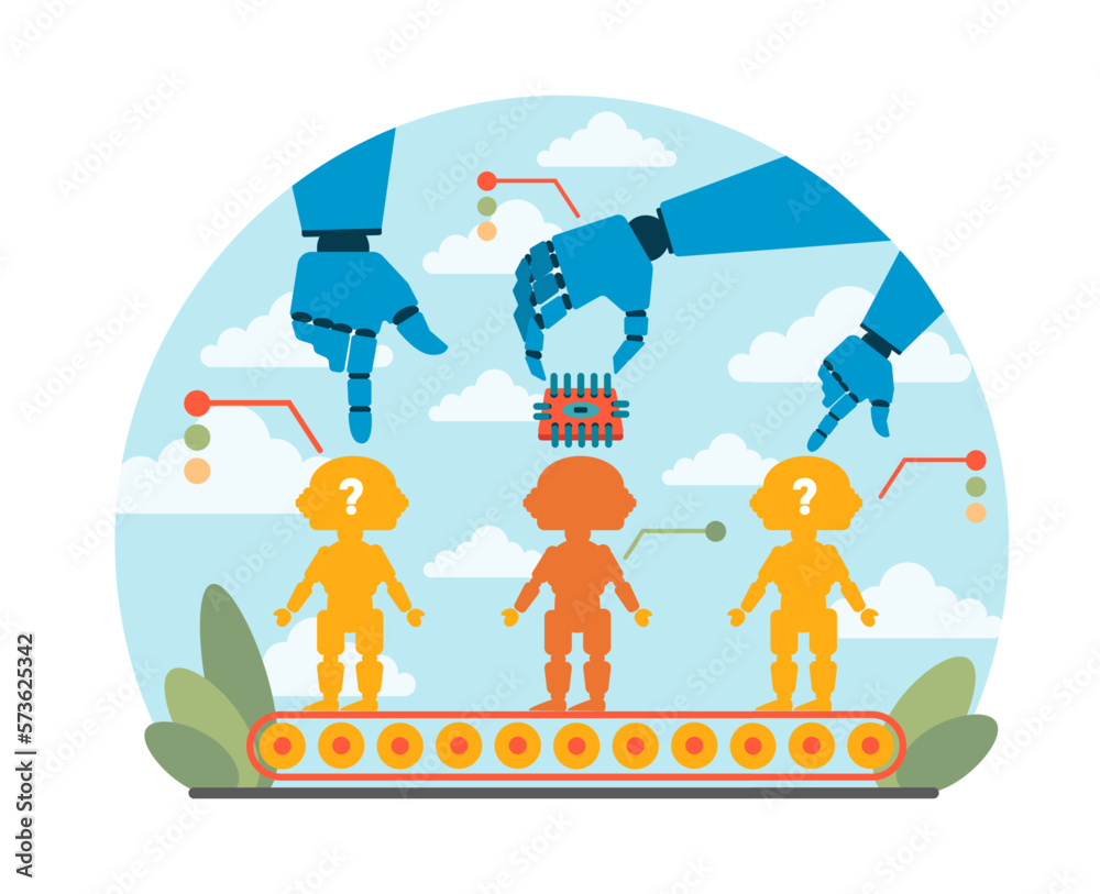 Poster artificial intelligence. self-learning computing system. deep machine