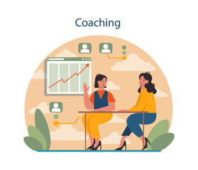 Coaching, business advise or consultation. Human resources manager