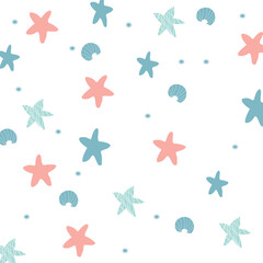 Background with starfish for decoration.
