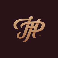 Letter H and P Monogram Logo Design Vector