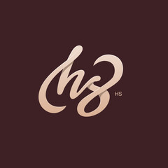 Letter H and S Monogram Logo Design Vector