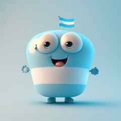 Obraz premium cute cartoon flag character of argentina, generative AI