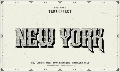 New york retro vintage style editable text effect