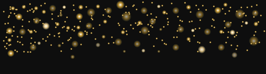 Blur glow effect on black background. Golden glow, festive background
