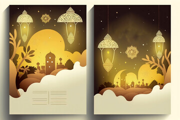 menu iftar ramadhan illustration vector, Generative AI