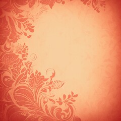 Orange background with decorative flowers