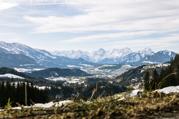 Spring landscape with view to windischgarsten, upperaustria