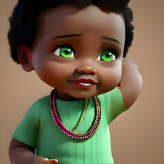 Cute child with green eyes