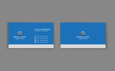 Fototapeta na wymiar business card template, Double-sided creative Professional modern simple unique blue minimalist gold elegant vector blank vertical and clean business card design print template. 