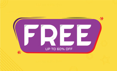 hot sale. mega sale. Special offer banner. FREE UP TO 60% OFF.