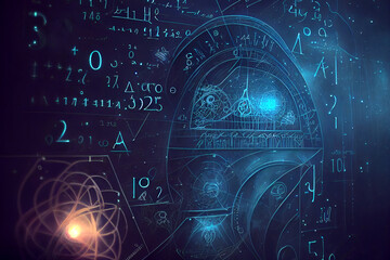 A fantasy math background featuring imaginary mathematical equations, formulas, and symbols, generative ai illustration - obrazy, fototapety, plakaty