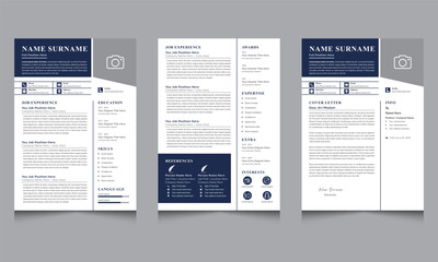 Creative Resume CV Templates Layout Design  with Cover Letter
