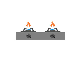 Illustration of a burning stove vector design.