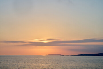 sunset over the sea on a beach