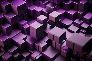 Contemporary Tech Background of Purple cubes. Abstract colorful 3d background