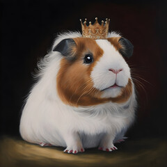 Portrait Guinea Pig King illustration