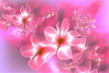 illustrated pink flowers, background, desktop wallpaper